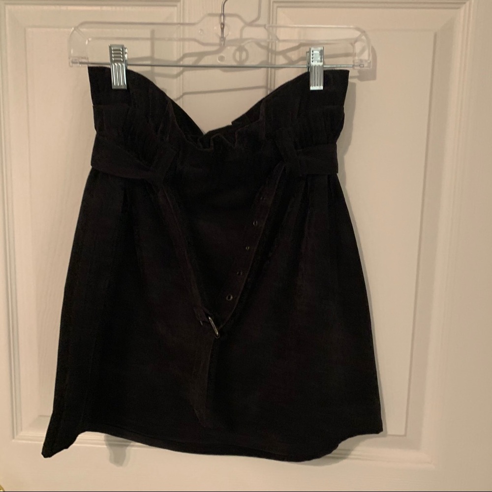 Paperbag waist belt skirt